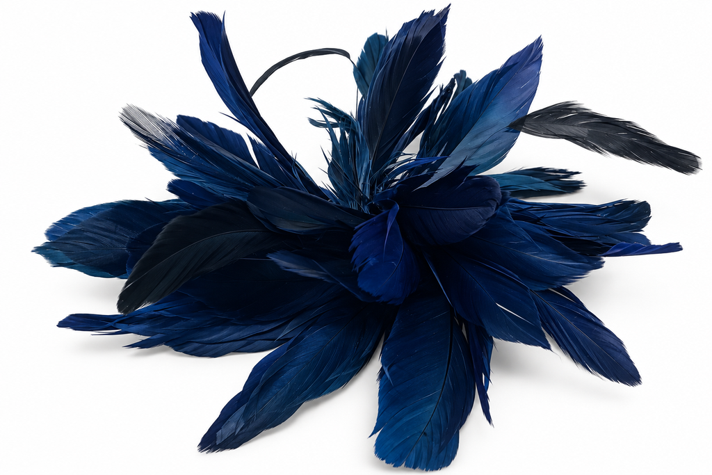 Prendedor XL plumas azul