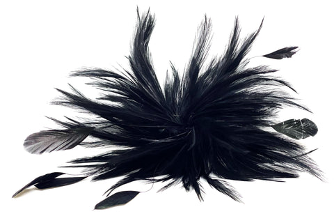 Prendedor XL plumas Negro