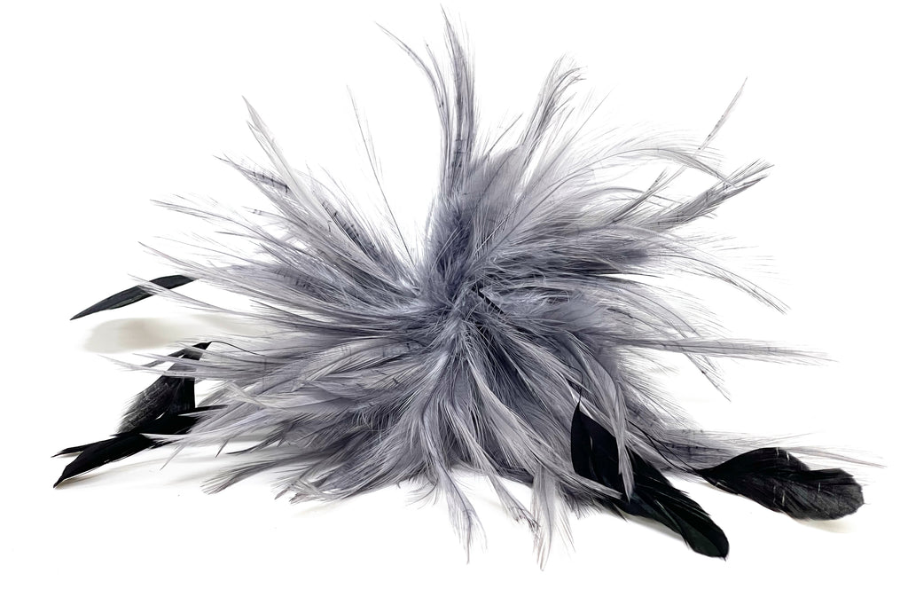 Prendedor XL Plumas Gris