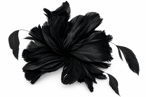 Prendedor XL plumas Negro