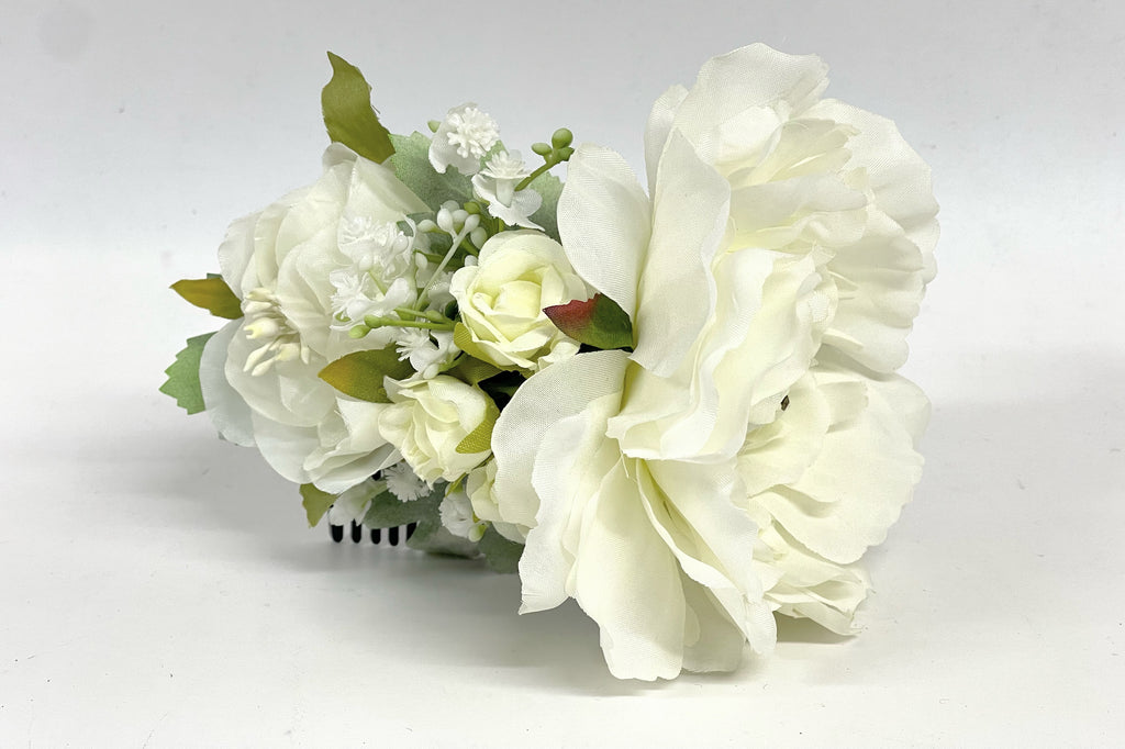Peineta Flores Novia Alba