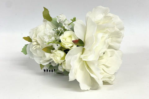 Peineta Flores Novia Alba