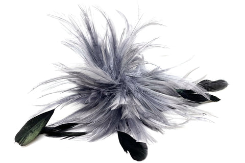 Prendedor XL Plumas Gris