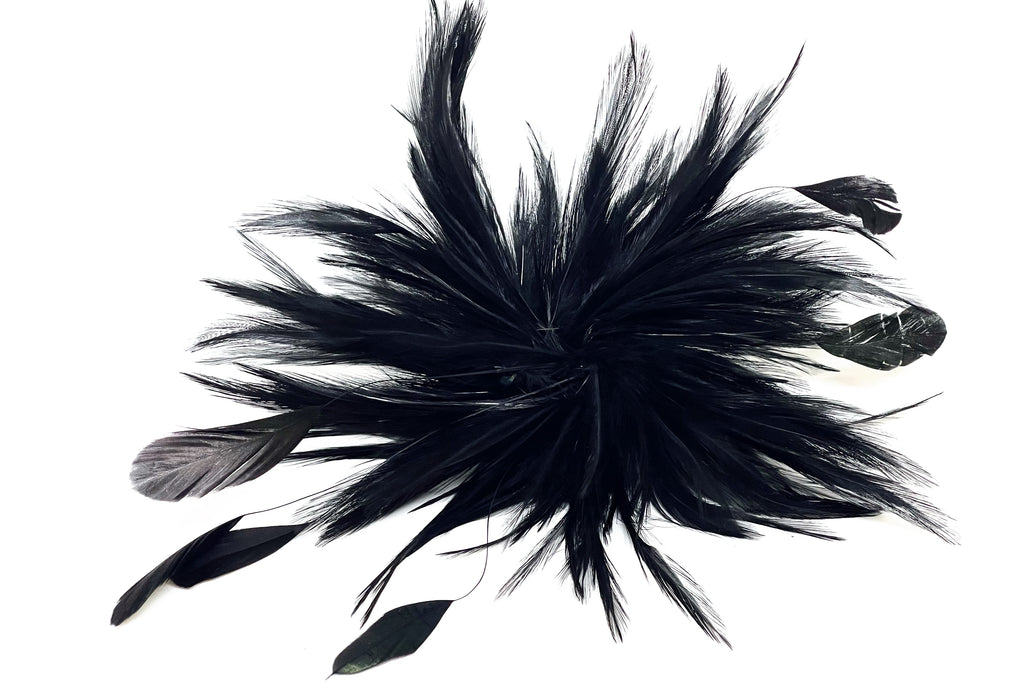 Prendedor XL plumas Negro