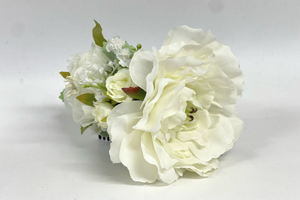 Peineta Flores Novia Alba