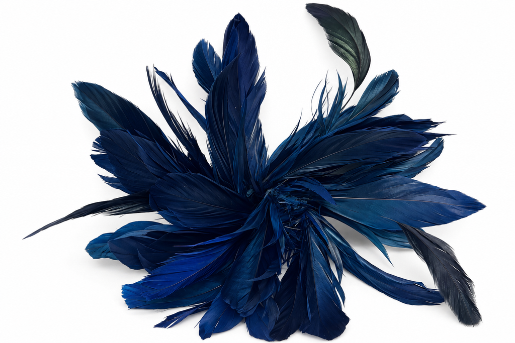 Prendedor XL plumas azul