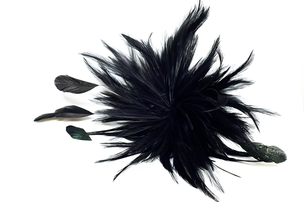 Prendedor XL plumas Negro
