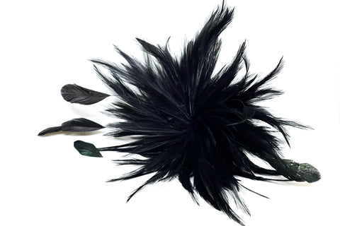 Prendedor XL plumas Negro