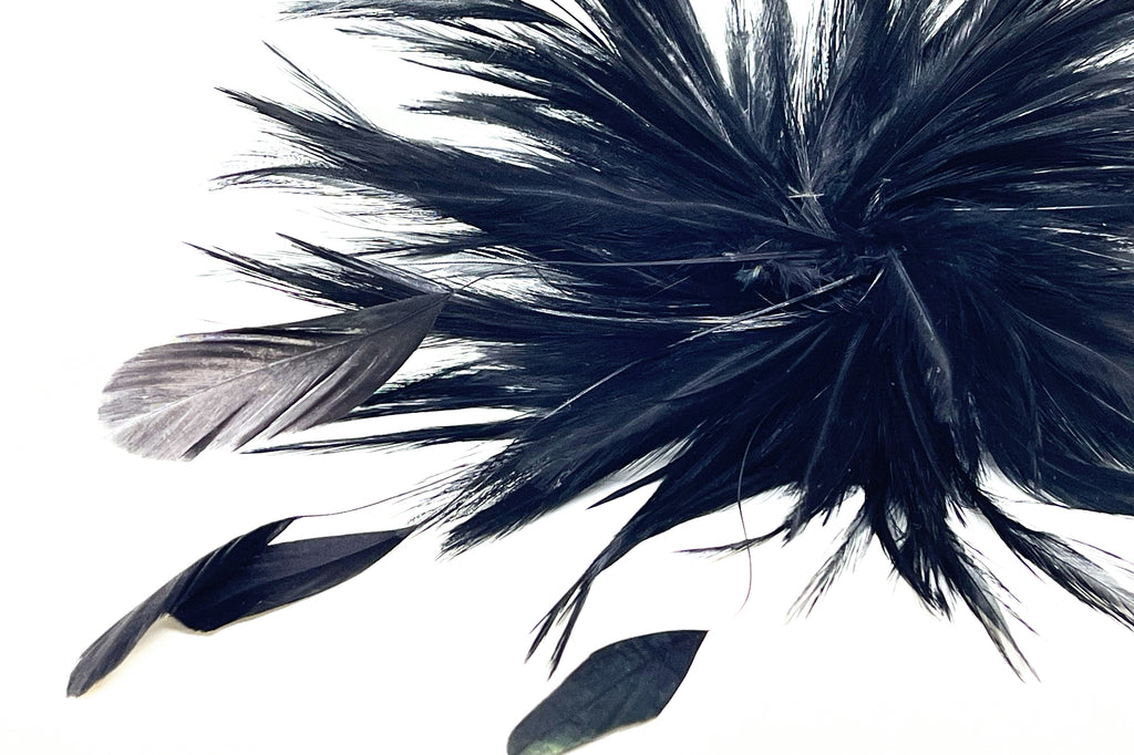 Prendedor XL plumas Negro