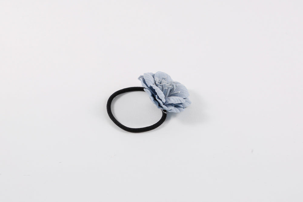 Set Elásticos Flor Gamuza Denim